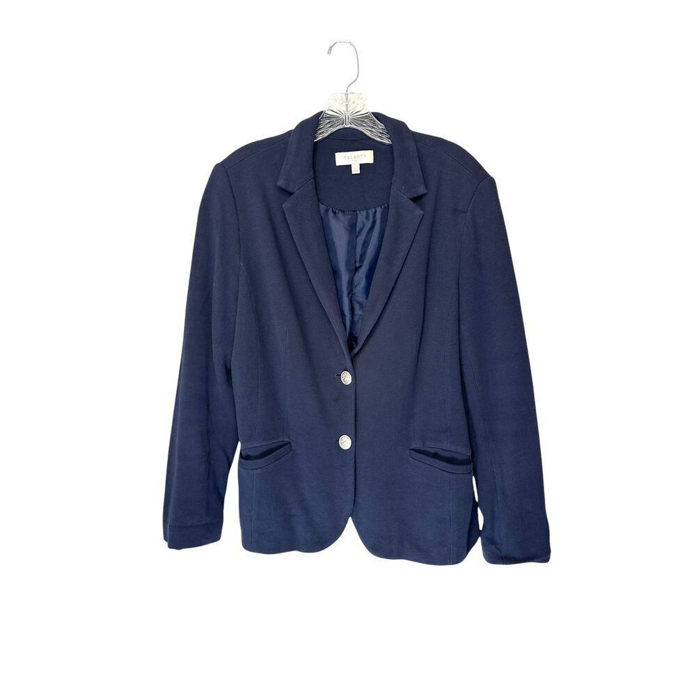 Talbots Blazer Blue Office‎ Work Career Business Corporate Single Breasted Large